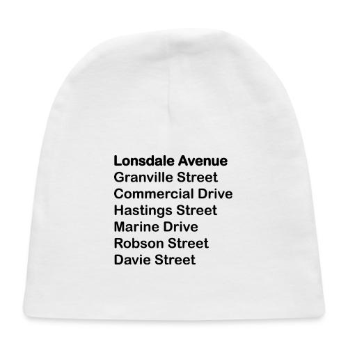 Street Names Black Text - Baby Cap