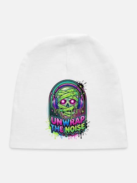 Unwrap the Noise Neon Skull - Baby Cap - white - Front
