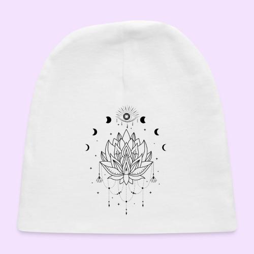 Third Eye Black Lotus Flower - Moon Cycle Design - Baby Cap