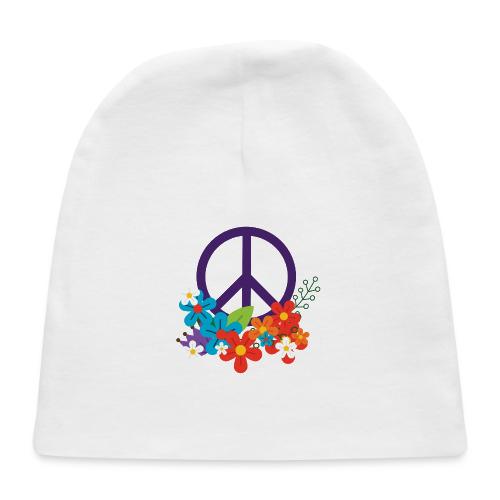 Hippie Peace Design avec des fleurs - Casquette pour bébé