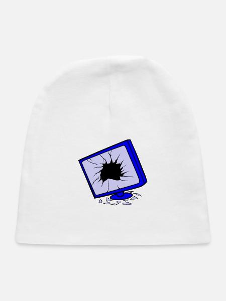 Illustration Logo – Broken Monitor - Baby Cap - white - Front