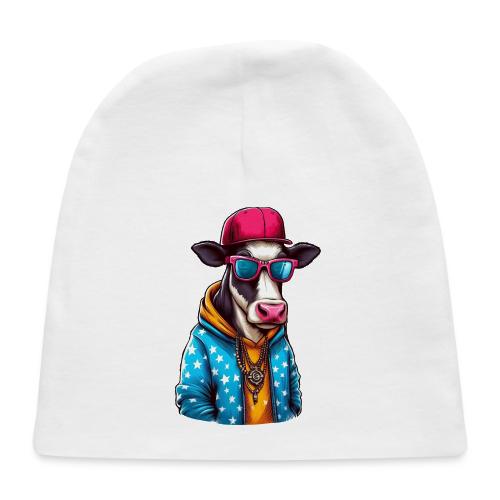 Gangster Cow Wearing a Cap - Baby Cap
