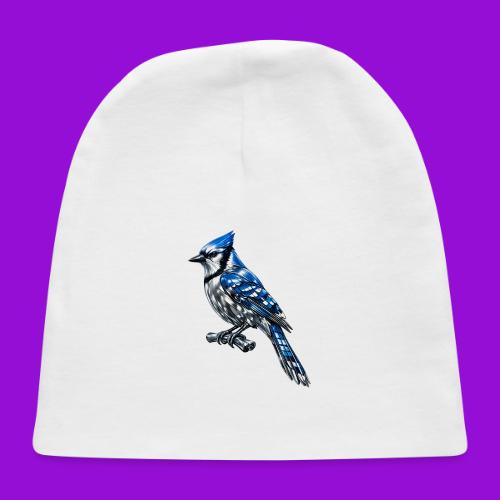Silver Blue Jay on Perch - Baby Cap
