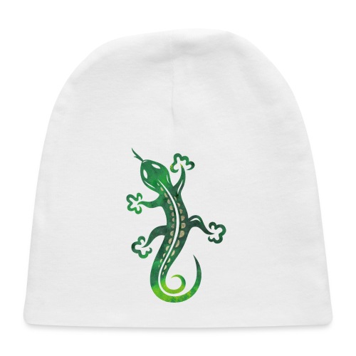 Green lizard, tribal and tattoo style. - Baby Cap