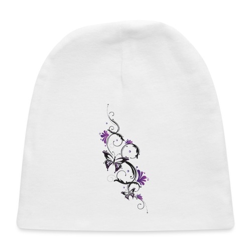 Floral ornament with butterfly and flowers. - Baby Cap