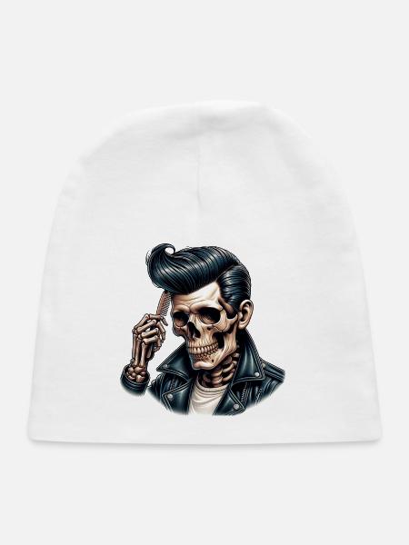 Rockabilly Skull - Baby Cap - white - Front