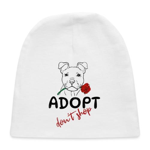 Retro Adopt Dont Shop Cute Puppy Rose Tee - Baby Cap
