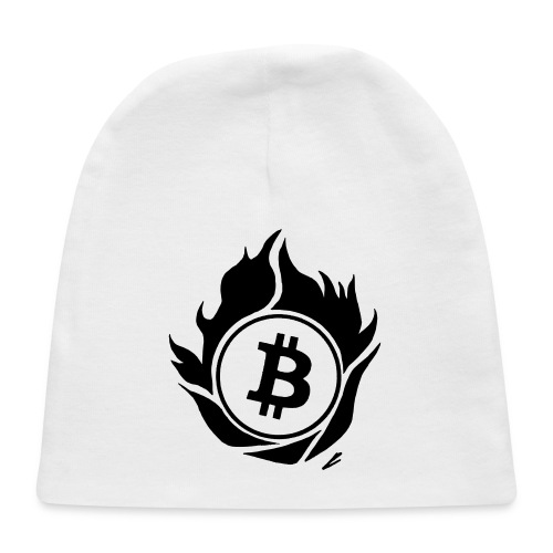 btc logo with fire around - Baby Cap