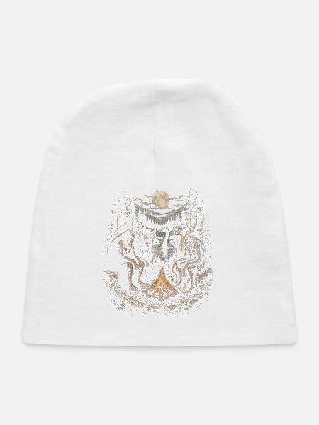 Moonlit Forest Circle Night Cryptids - Baby Cap - white - Front