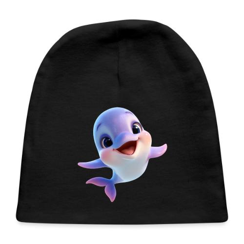 Purple-White Smiling Baby Dolphin - Baby Cap