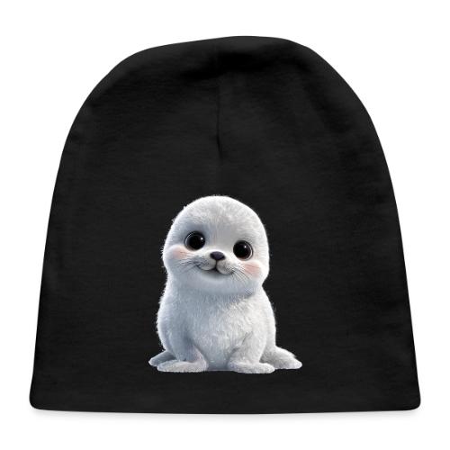 Cute White Cartoon Baby Sea Lion - Baby Cap