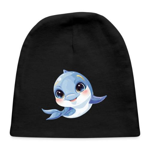 Joyful Blue-White Baby Dolphin - Baby Cap