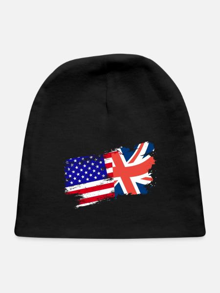 usa uk flag - Baby Cap - black - Front