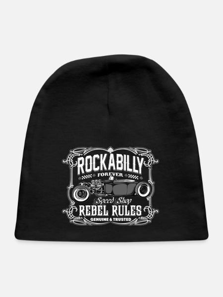 Rockabilly Rebel Cars - Baby Cap - black - Front