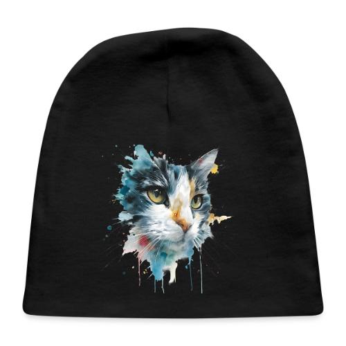 Watercolor cat face - Baby Cap