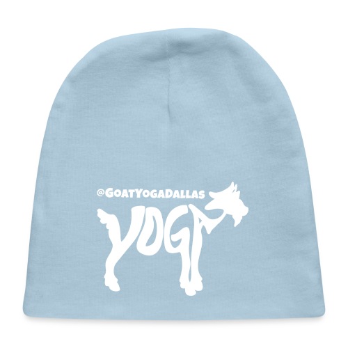 Goat Yoga Dallas White Logo - Baby Cap
