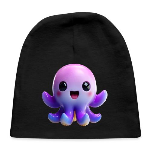 Joyful Cartoon Purple Baby Octopus with Big Smile - Baby Cap