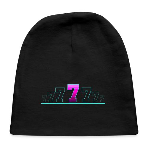 Number 7 in Magenta: Varsity Font - Baby Cap