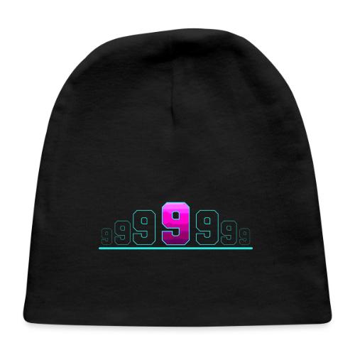 Number 9 in Magenta: Varsity Font - Baby Cap