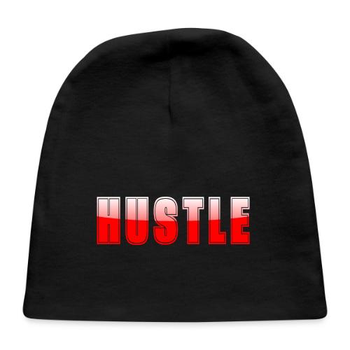 HUSTLE Bold Red Motivational Typography Design - Baby Cap