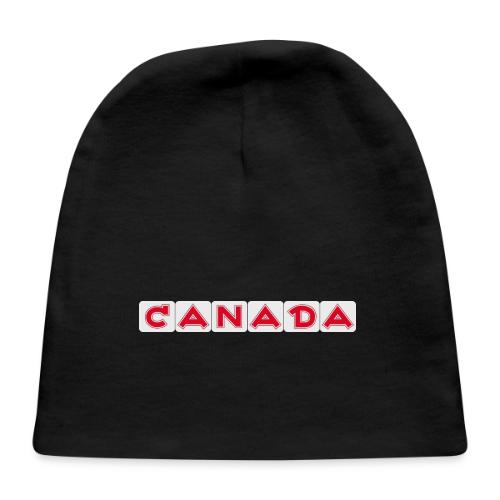 Canada, red letters on white background - Baby Cap
