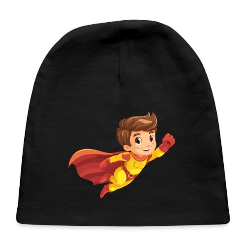 Cheerful Cartoon Superhero Boy Flying High - Baby Cap