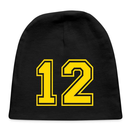 Number 12 in a classic athletic collegiate font - Baby Cap