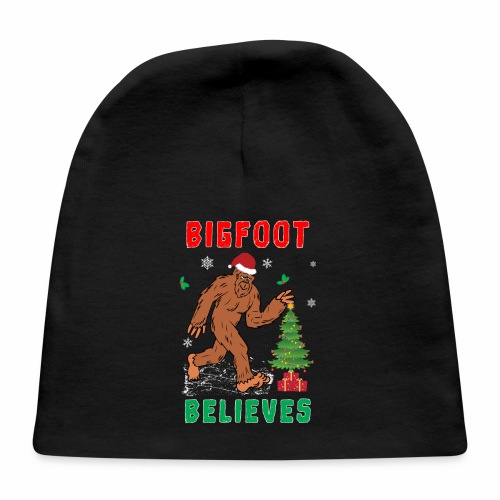 Bigfoot Believes in Christmas Snowy Squatchy Beast - Baby Cap