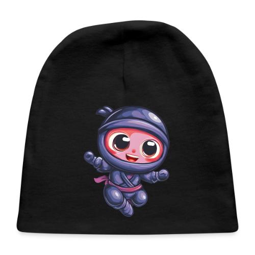 Joyful Cartoon Baby Ninja Jumping in Action - Baby Cap