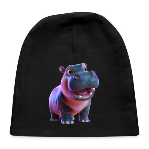 Smiling Cartoon Baby Hippo Standing - Baby Cap