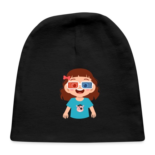 Girl red blue 3D glasses doing Vision Therapy - Baby Cap