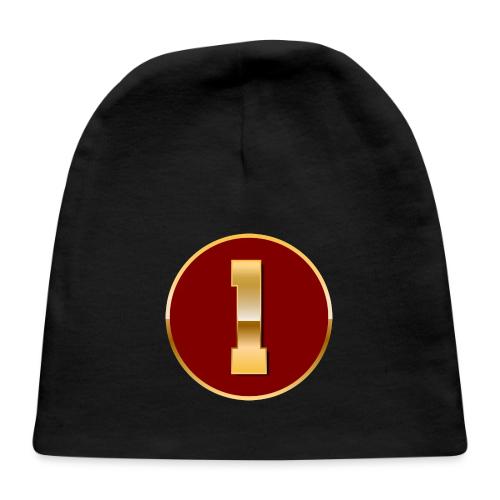 Number 1 in Gold Varsity Font - Baby Cap
