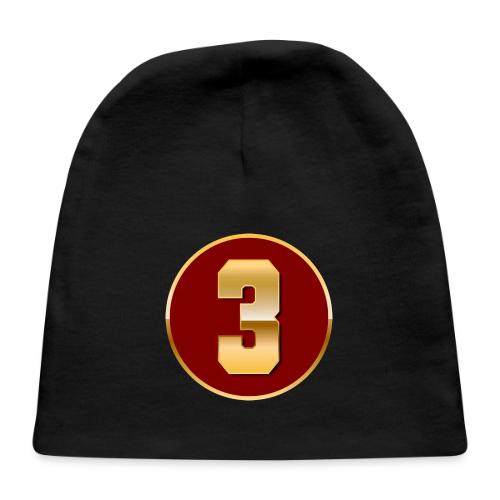 Number 3 in Gold Varsity Font - Baby Cap