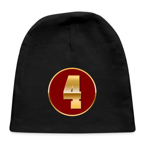 Number 4 in Gold Varsity Font - Baby Cap