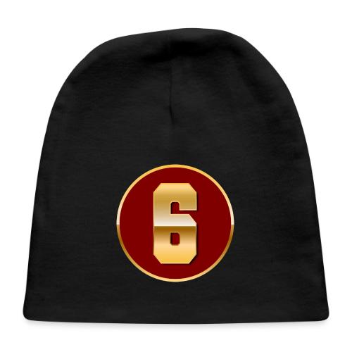 Number 6 in Gold Varsity Font - Baby Cap