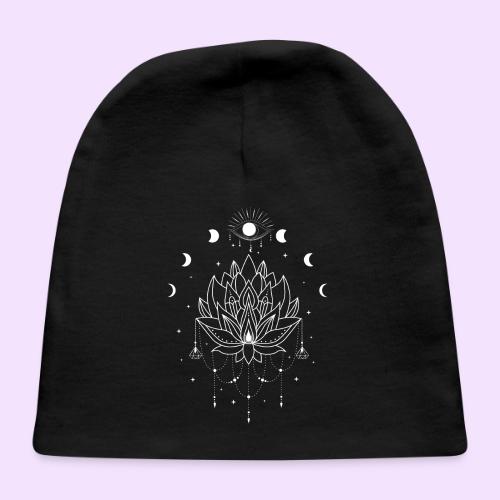 Third Eye White Lotus Flower - Moon Cycle Design - Baby Cap