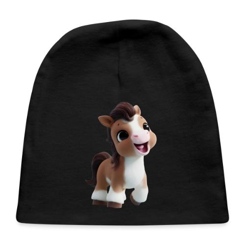 Sweet Cartoon Baby Pony in Brown and White - Baby Cap