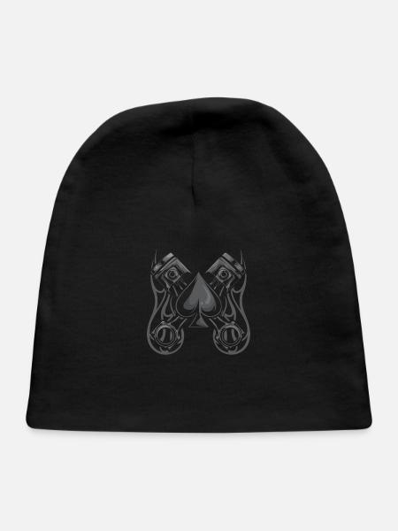 Poker and Hotrod - Cool Poker Art Hot Rod - Baby Cap - black - Front