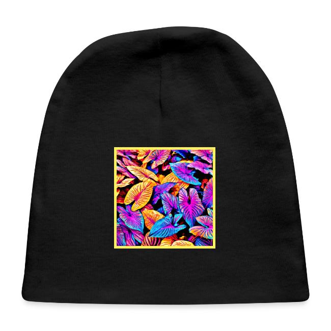 Captivating Neon Elegance Leaf Pattern