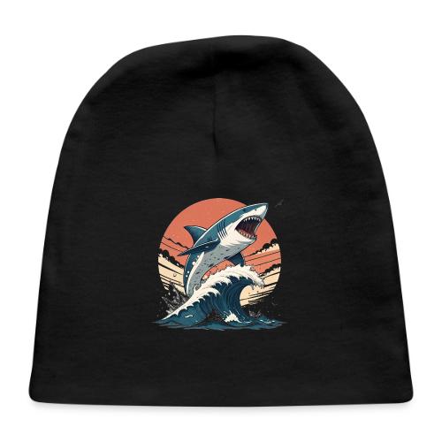 Fierce Shark Breaking Through Waves - Baby Cap