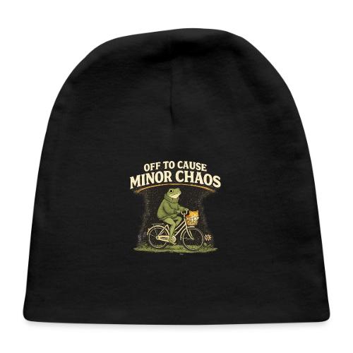 Minor Chaos Vintage Frog and Cat on Bicycle - Baby Cap