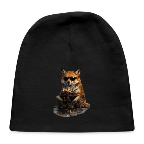 Cool Red Fox Wearing Sunglasses Drinking Coffee - Baby Cap