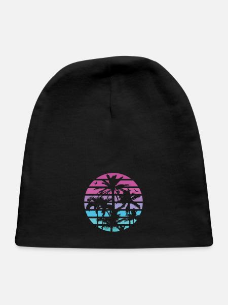 Retro Palms - Baby Cap - black - Front