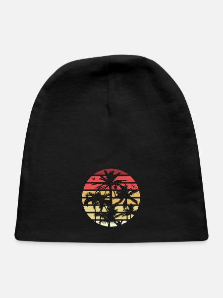 Retro Palms - Baby Cap - black - Front