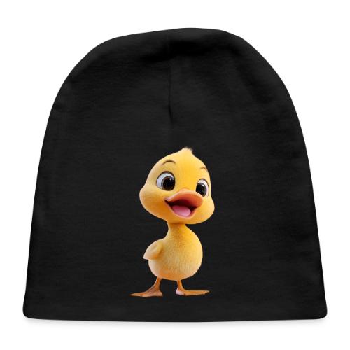 Bright Yellow Baby Duck Smiling - Baby Cap