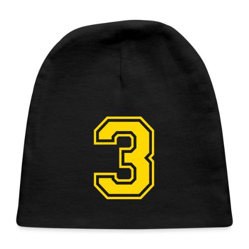 Number 3 in a classic athletic collegiate font - Baby Cap