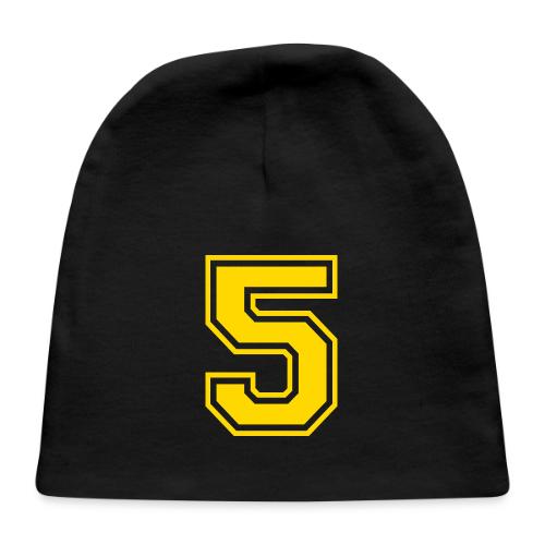 Number 5 in a classic athletic collegiate font - Baby Cap