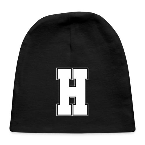 White Letter H – Varsity Alphabet Monogram - Baby Cap