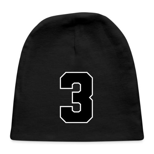 Varsity Number 3 Athletic Font - Baby Cap