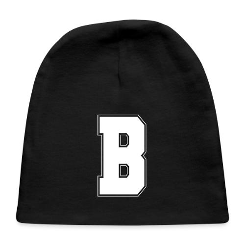 White Letter B – Varsity Alphabet Monogram - Baby Cap